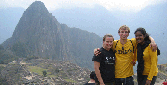 U-M students in the Engineering Global Leadership (EGL) Honors Program in Machu Picchu, Peru
