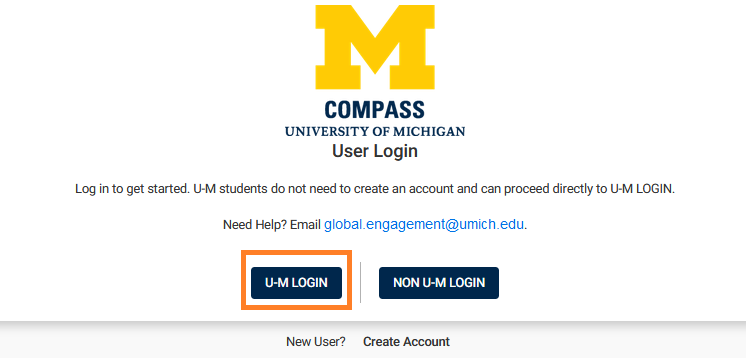 M-Compass login, U-M LOGIN