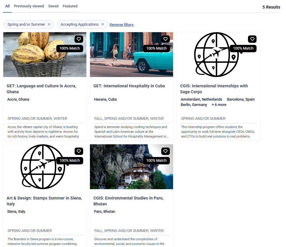 Program search results