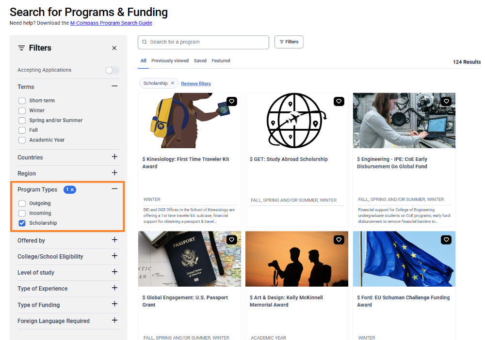 Program type is scholarship